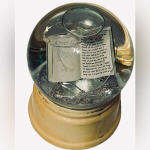 Inspirational Snow Globe with Silver Details